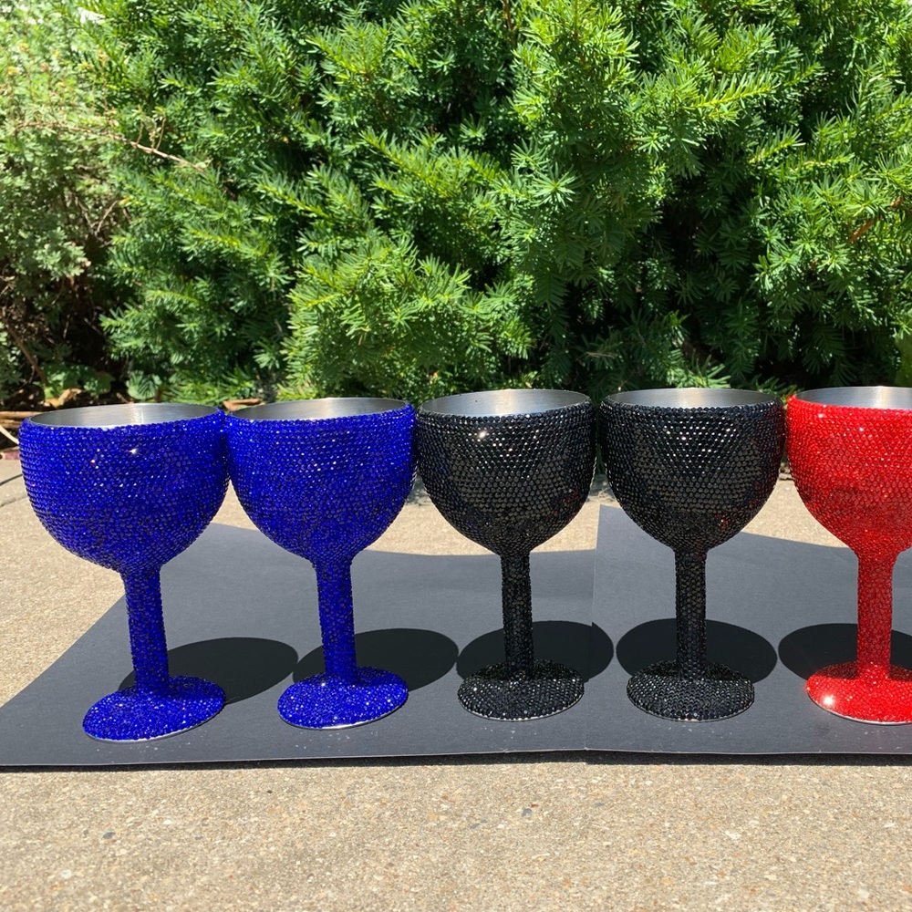 Bedazzled Wine Glass Set